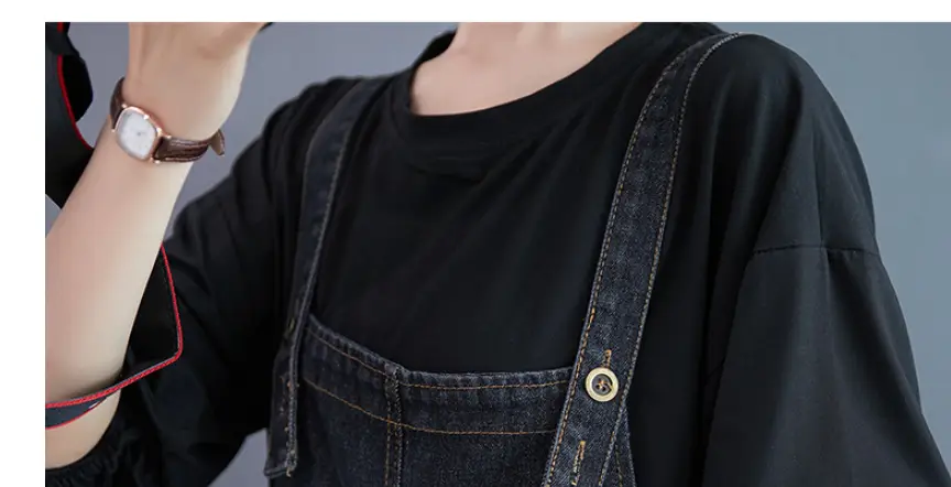 Oversized Nine - Quarter Wide Leg Jean Suspenders
