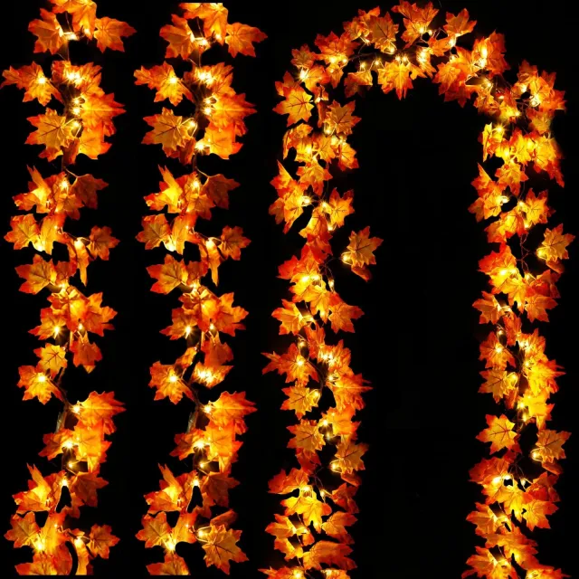 Maple Rattan Harvest Festival Home Decoration Simulation Autumn Garland Thanksgiving Maple Leaf Vine - Shop at LoveMi