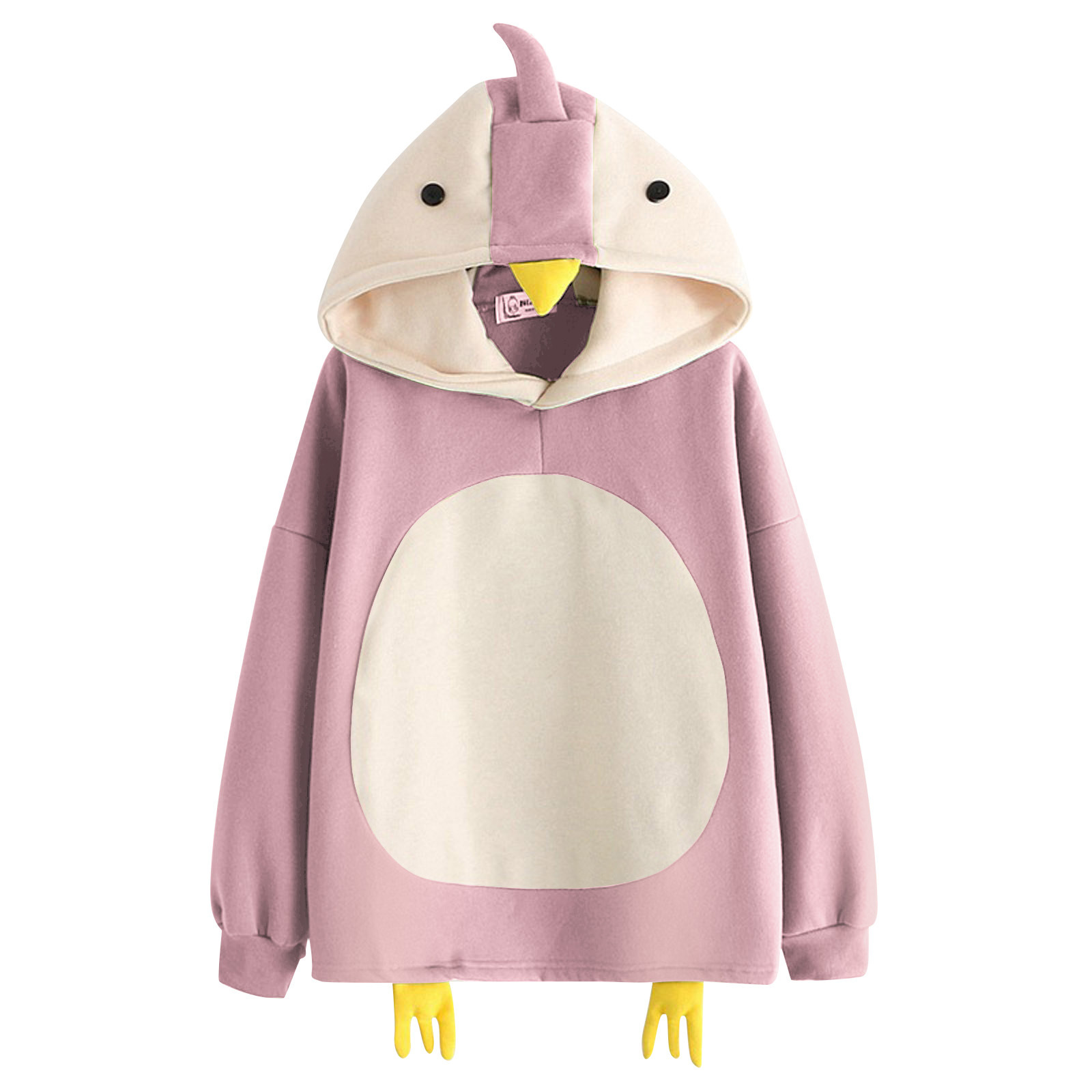 Title 3, Cartoon Cute Chick Plus Velvet Long-sleeved Hoo...