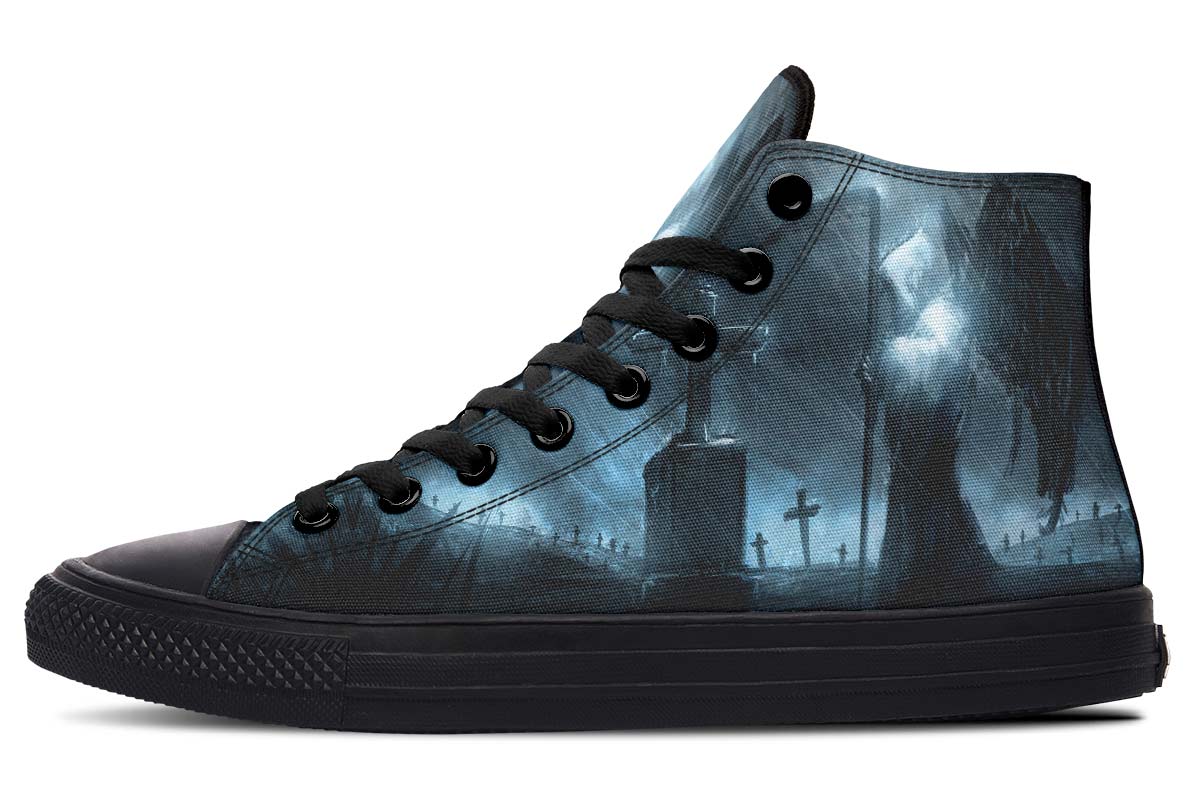 Men's And Women's Fashion Color Printing High-top Canvas Shoes