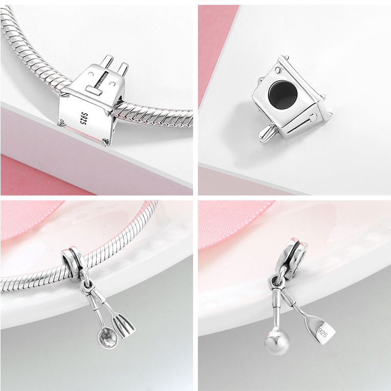 Title 1, S925 Sterling Silver Beads Pendant Egg Beater B...