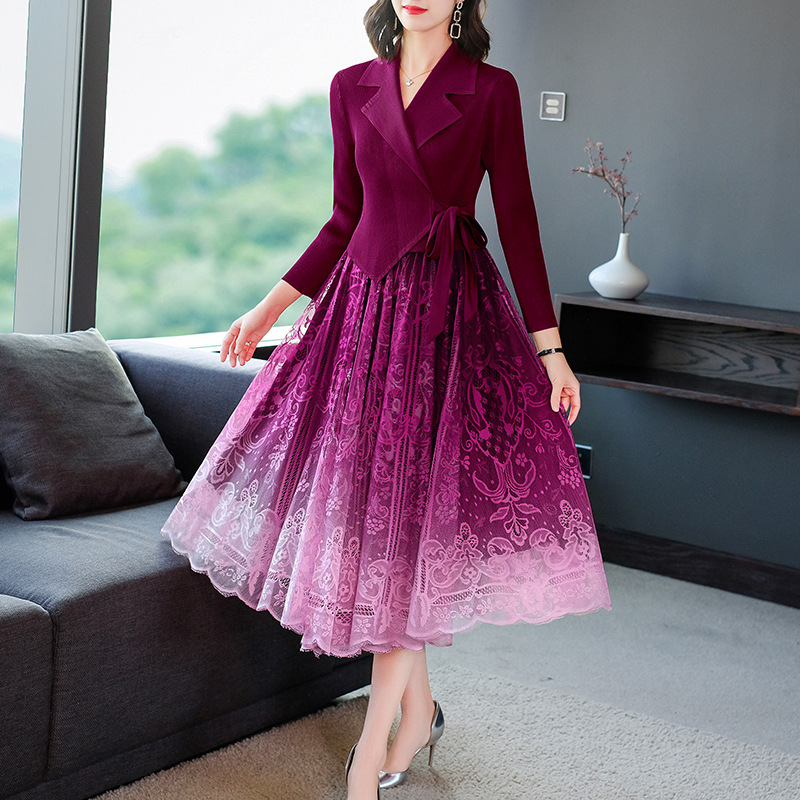 Pleated Long Lace Dress, picture 6 of 6