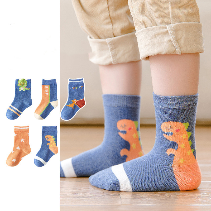 Fashion New Dark Boys Five-pointed Star Dinosaur Socks