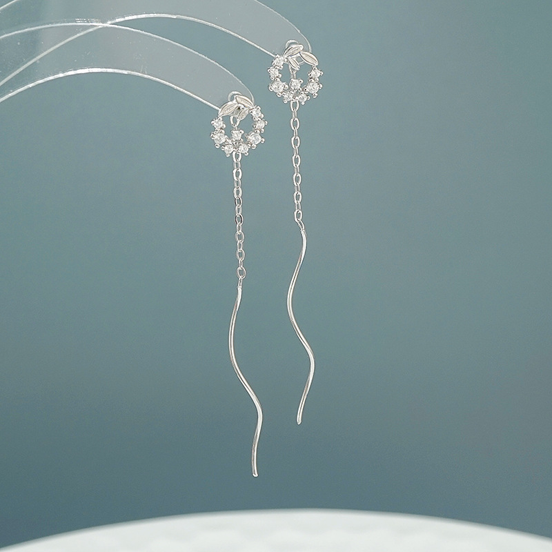 Earrings Personality Trend Super Flash Temperament Simple Ear Line Female Niche