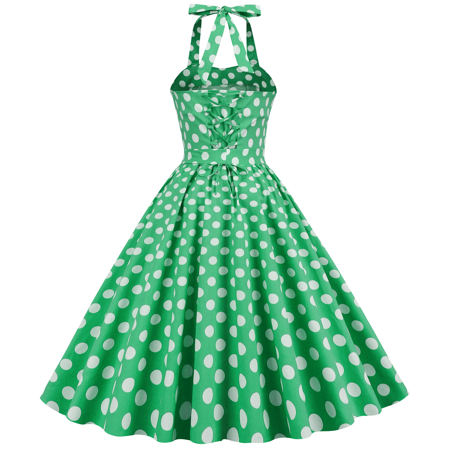 Polka Dot Halter Midi Dress, picture 2 of 8