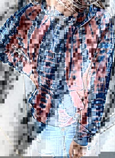 Tie-dye Printed Hooded Long-sleeved Sweatshirt