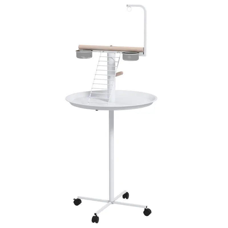Bird Play Stand with Wheels and Perches for Small Parrots
