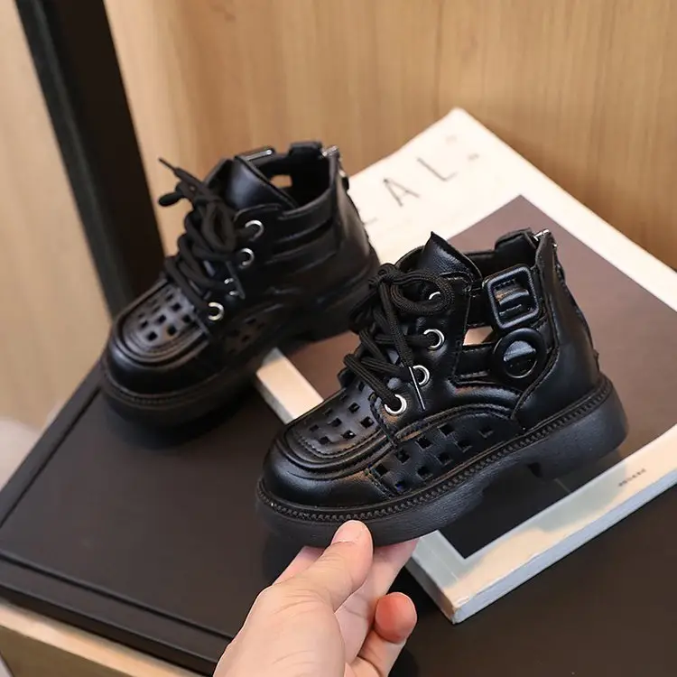 Spring Summer British Style Mid Calf Sandals For Boys Girls, Fashion Comfortable Versatile Casual Kids Shoes
