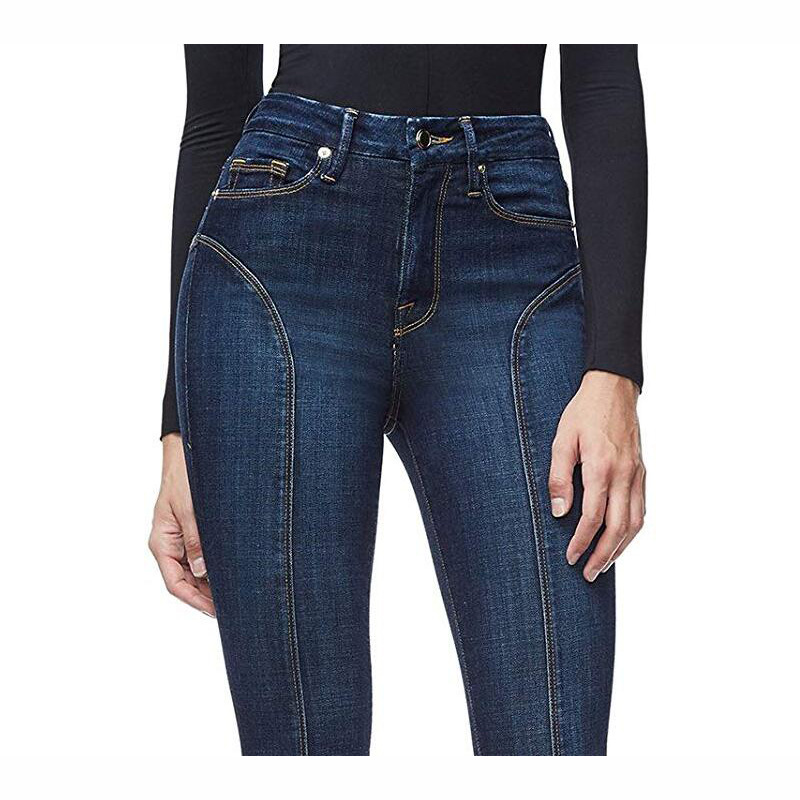 Women's Small-foot Slit Jeans European And American Stretch Slim Nine Points