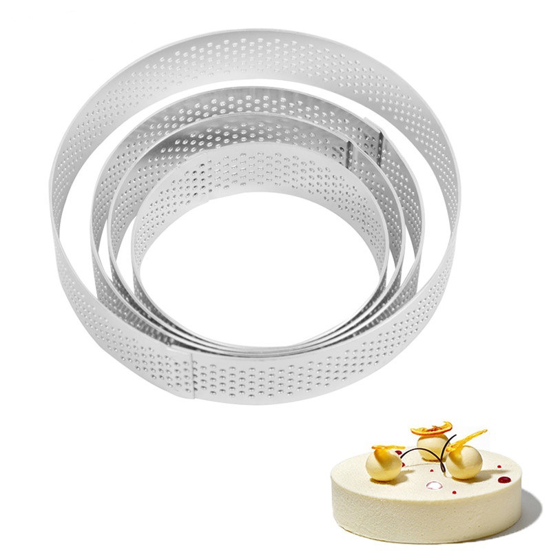 Title 9, 304 stainless steel perforated French ring tart...