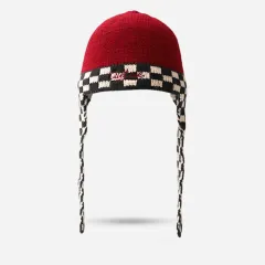 Ladies Fashion Wool Retro Knitted Hat - Red - View 1
