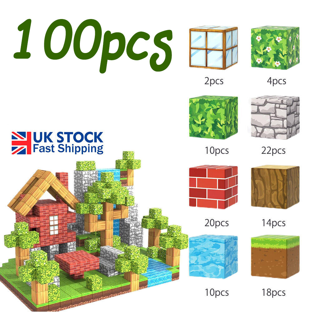 1 0 0Pcs&Set Minecraft Magnetic Building Blocks Children Kids Educational Toy Gifts 6