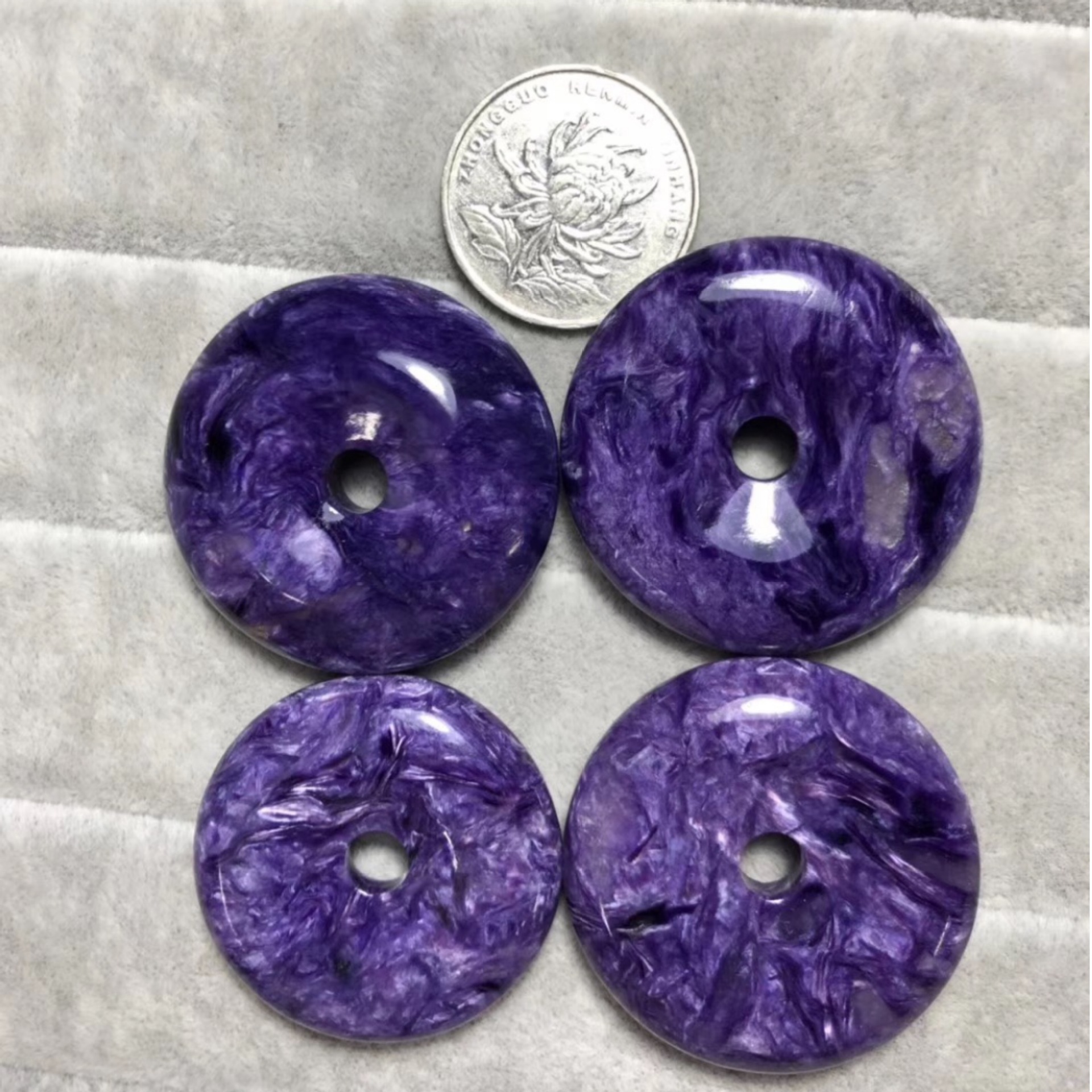 Natural Purple Dragon Crystal Safety Buckle Accessory Pendant