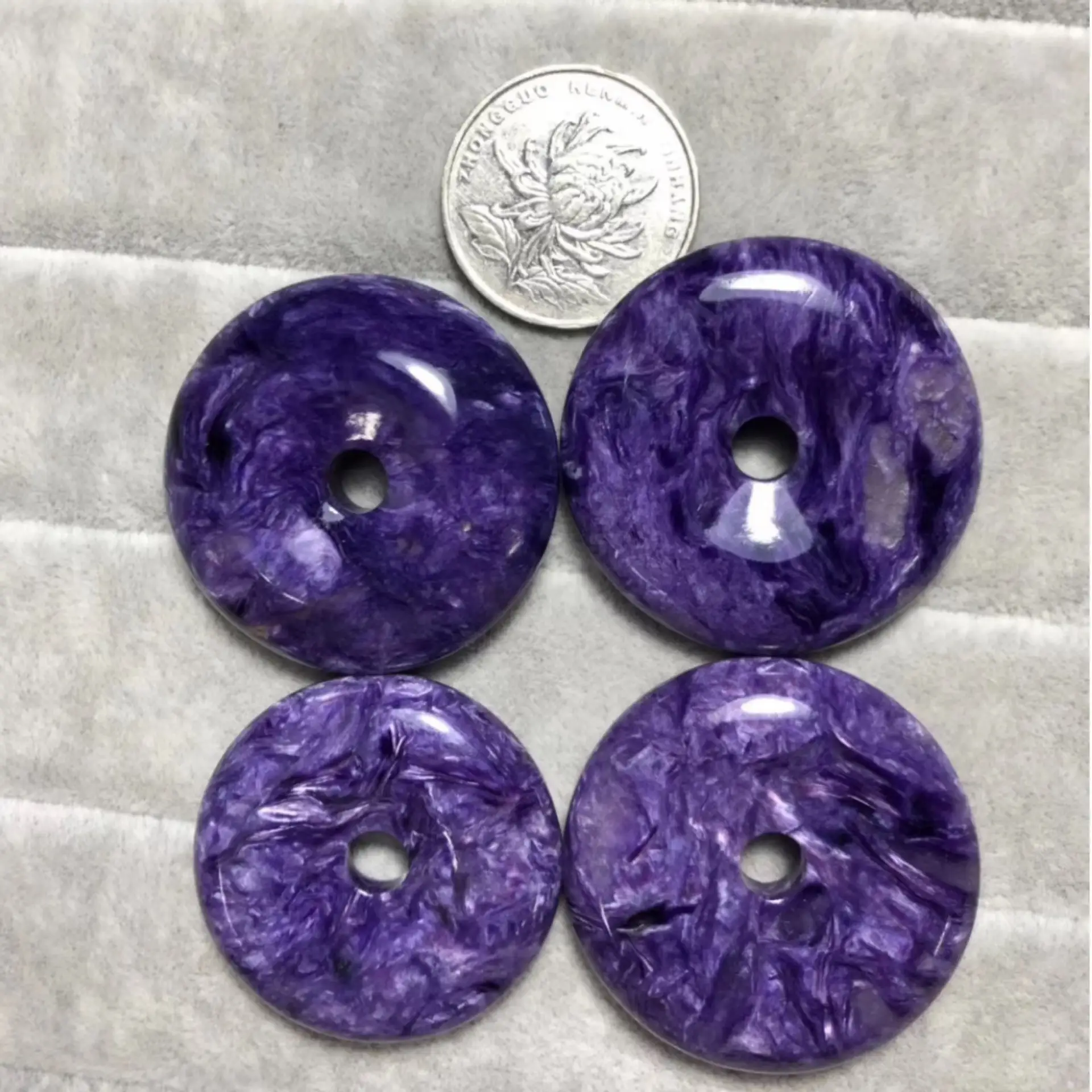 Natural Purple Dragon Crystal Safety Buckle Accessory Pendant
