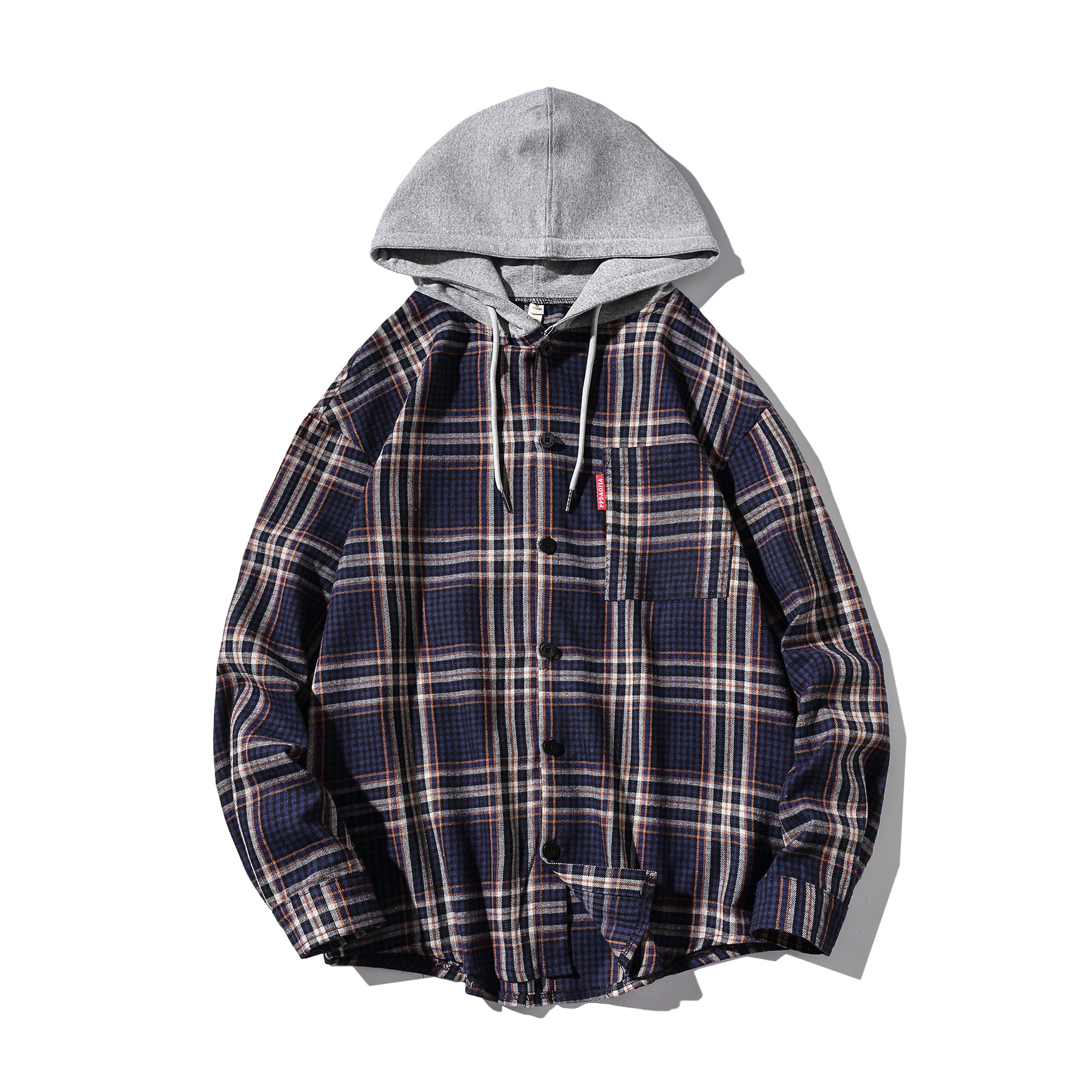 Title 3, Casual hooded plaid shirt