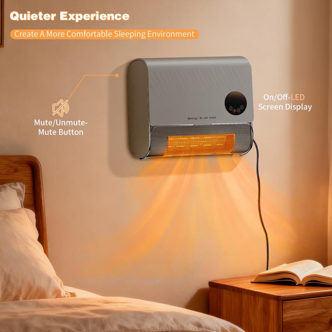 Smart Wall Heater, 1500W Fast Heating Electric Space Heater For Indoor Use, Wall Mounted Panel Heater With Remote, 3 Fan Speeds image 19