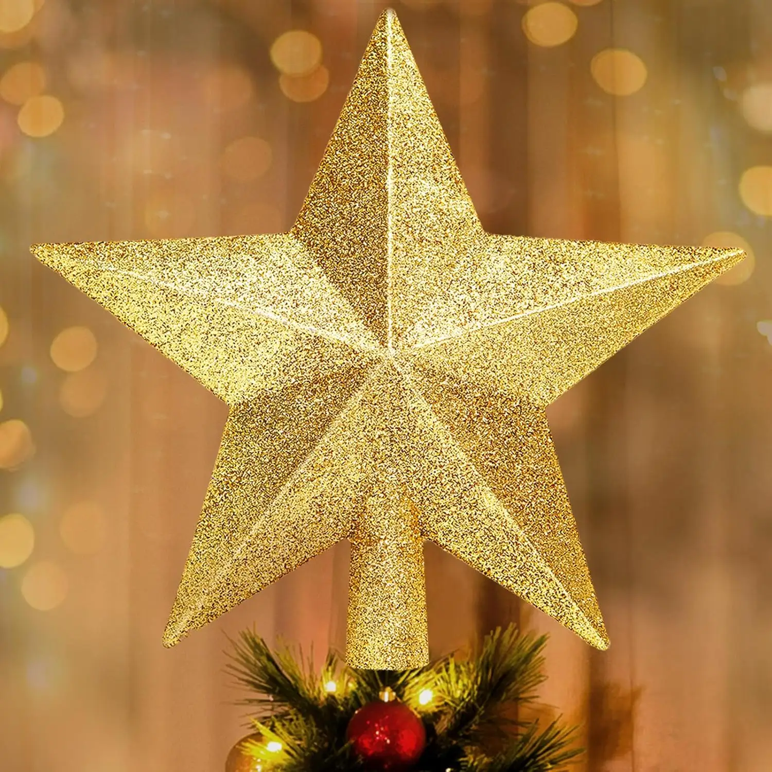 Christmas Star Tree Topper, 8 Inch Gold