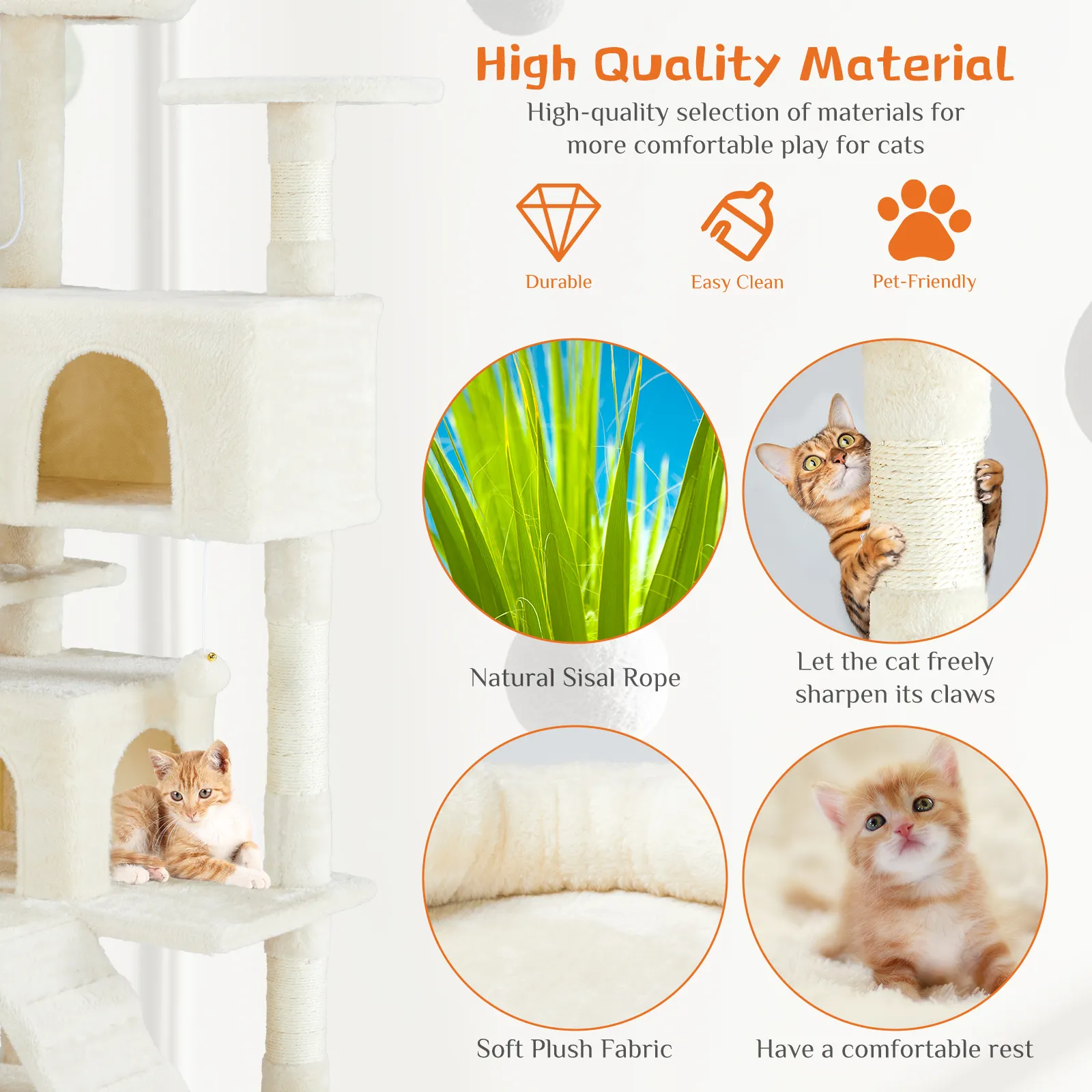 Multi Functional Cat Treehouse Climbing Frame