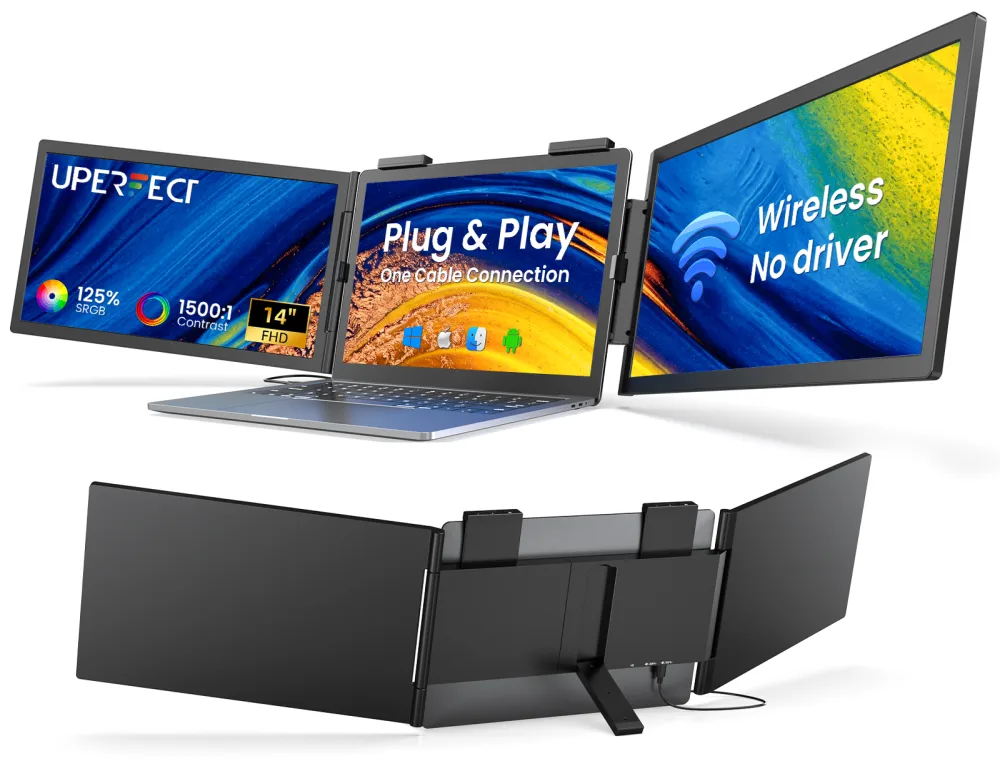 UPERFECT Portable Monitor 14 Inch Wireless Triple