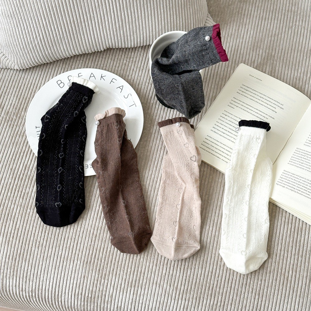 Summer Short Tube Thin Sweating Socks Cute Flower Casual Trendy Socks