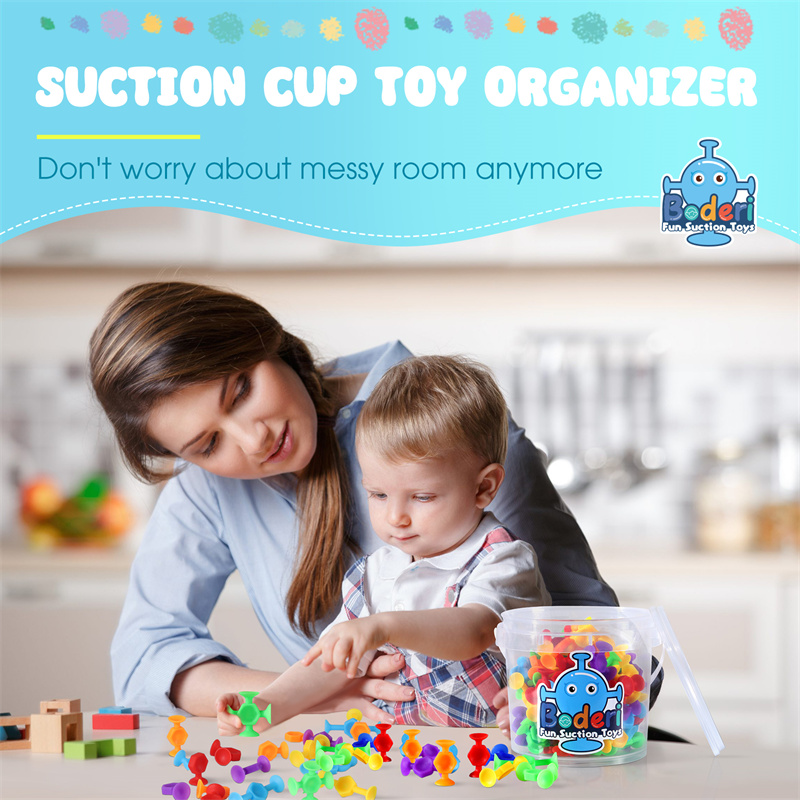 Toys for kids aged 4-8 boys 114 PCS Suction Toys Sensory boys girls Stress Release Toys Bath Toys Travel Toys Suction Cup Toys Silicone