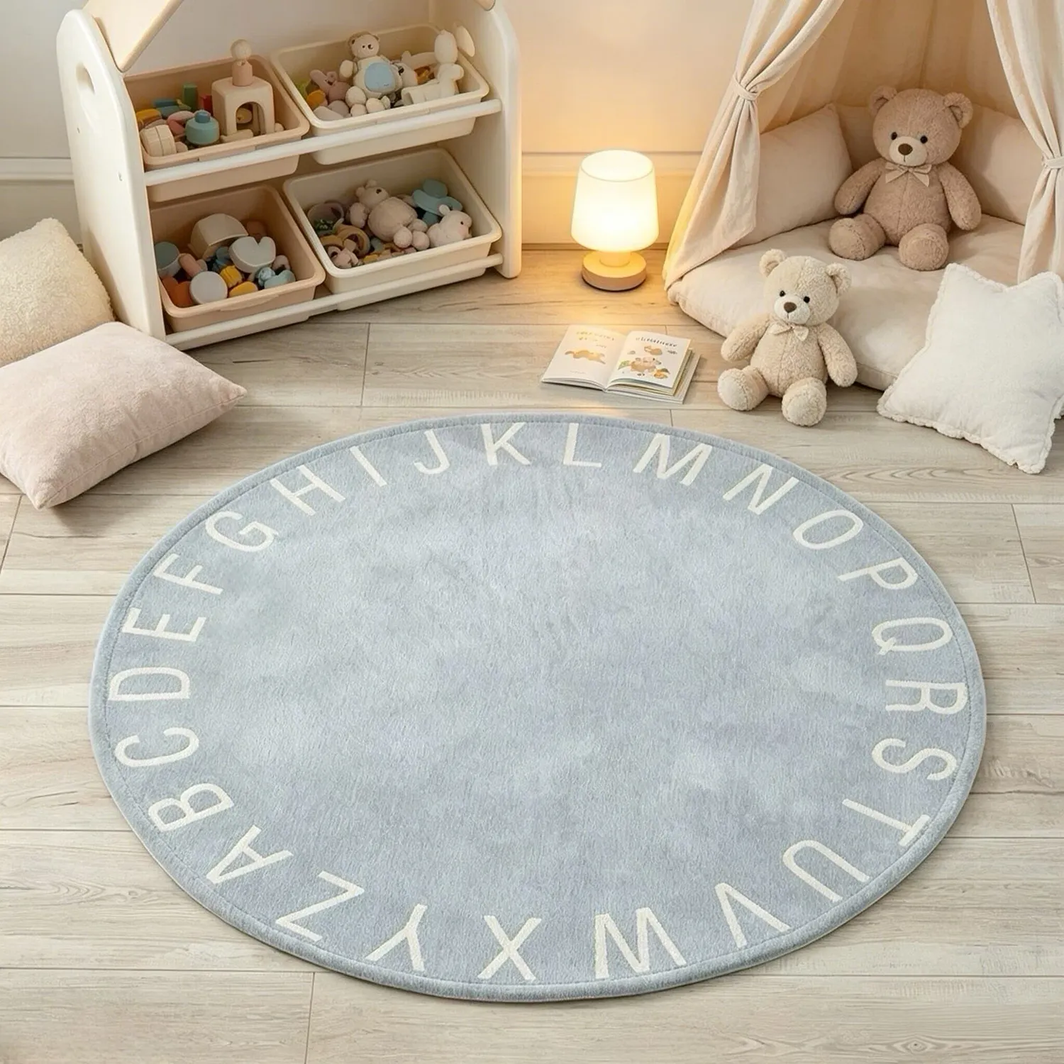 ABCDEFG Letters Round Carpet