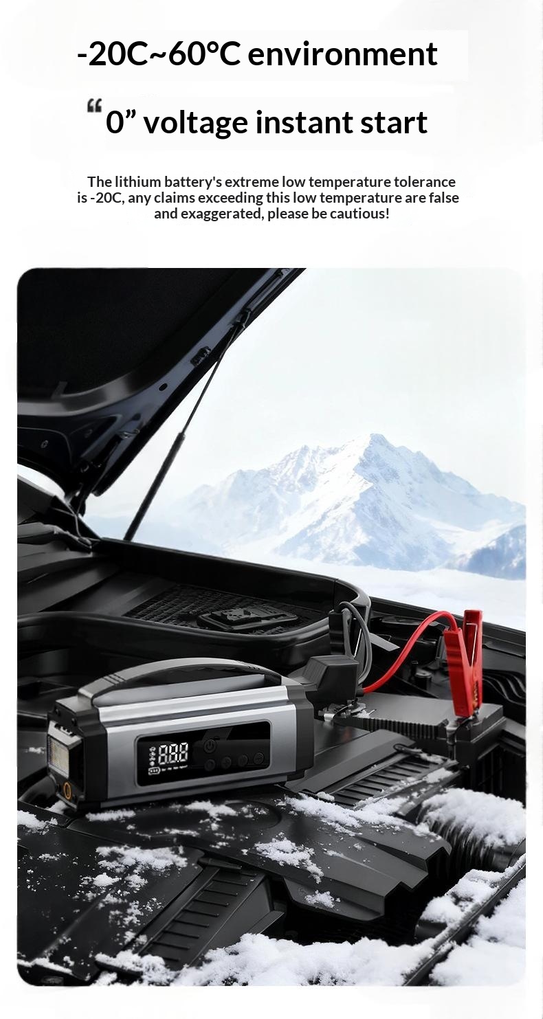 3-in-1 Portable Cordless Car Starter & Tire Inflator Multifunctional Emergency Vehicle Tool 2