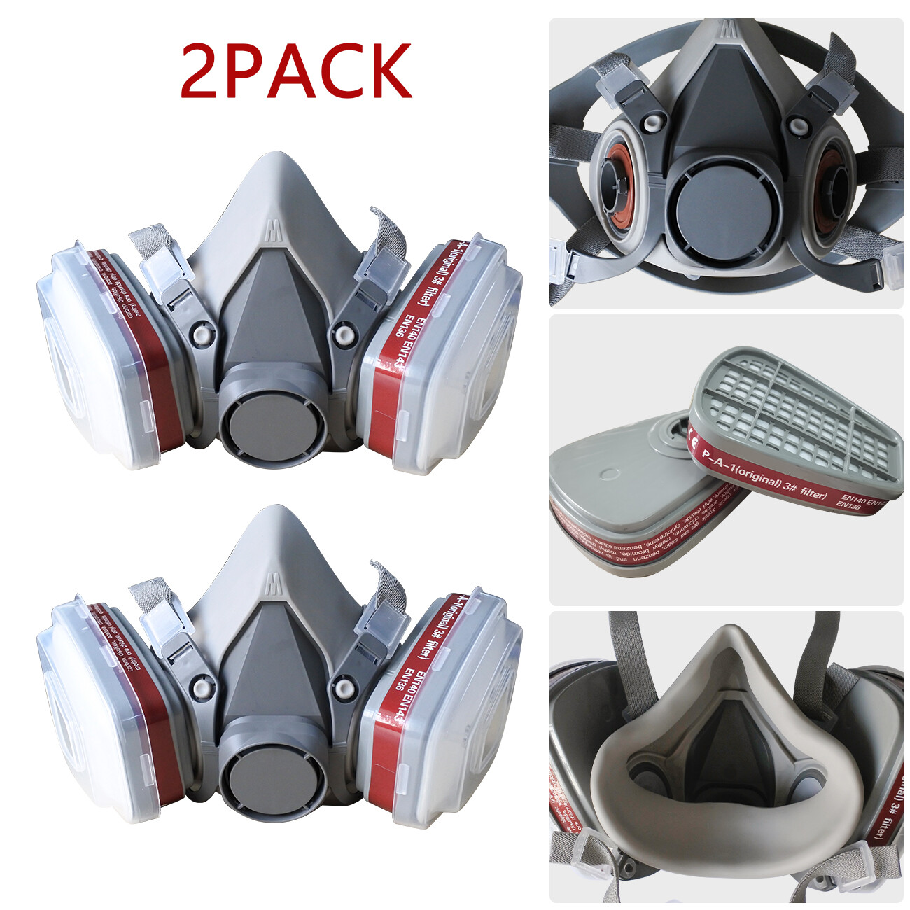 Half Face Gas Mask Respirator Facepiece Spray Painting 6200 Respirator Safety Protector 6
