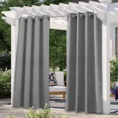 Solid Colour Outdoor Waterproof And Sun Protection UV Protection High Precision Black Silk Shading Curtain - Grey - View 1