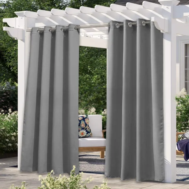 Solid Color Outdoor Waterproof And Sun Protection UV Protection High Precision Black Silk Shading Curtain Gray - Shop at LoveMi