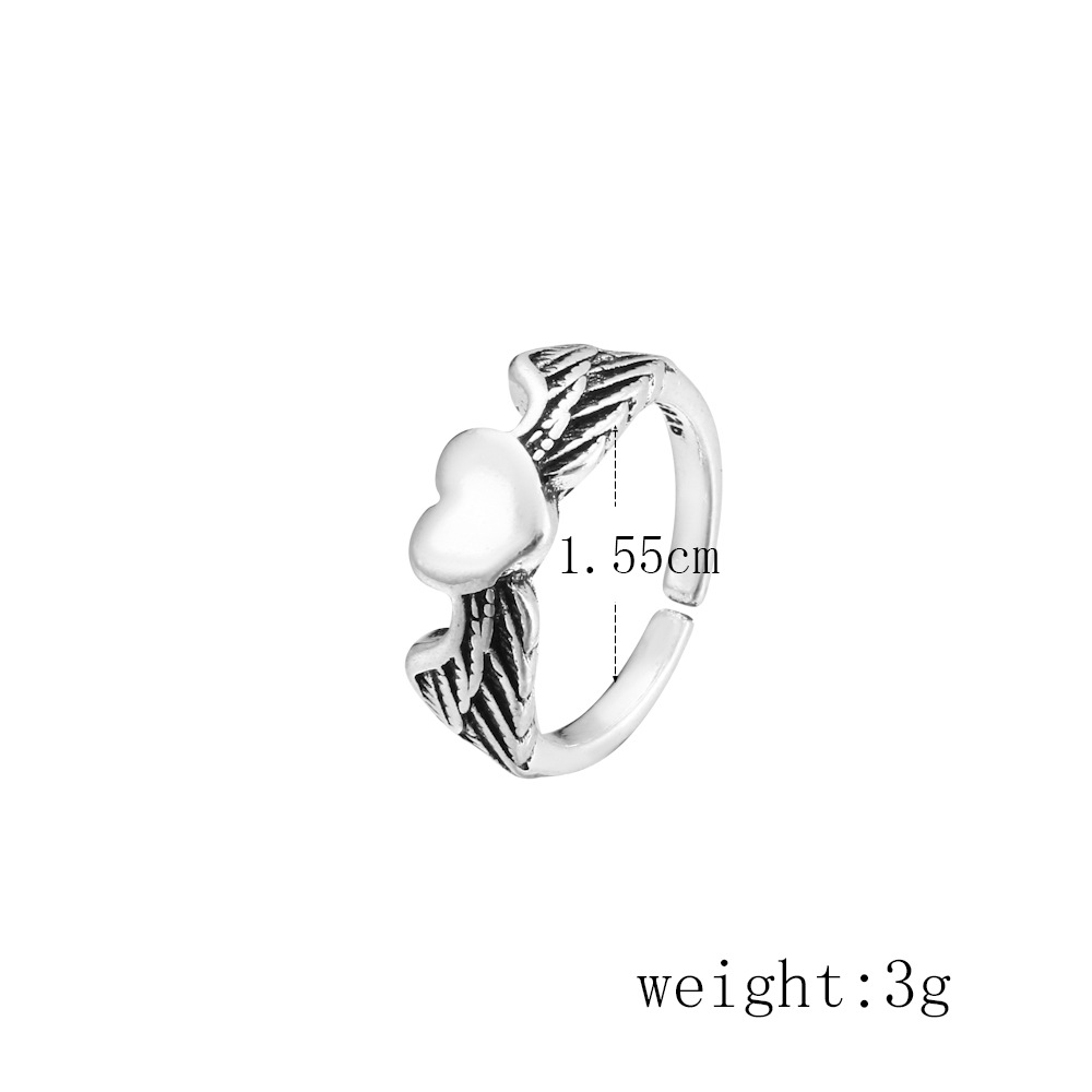 Vintage Sex Heart Angel Wings Ring Ladies Ring
