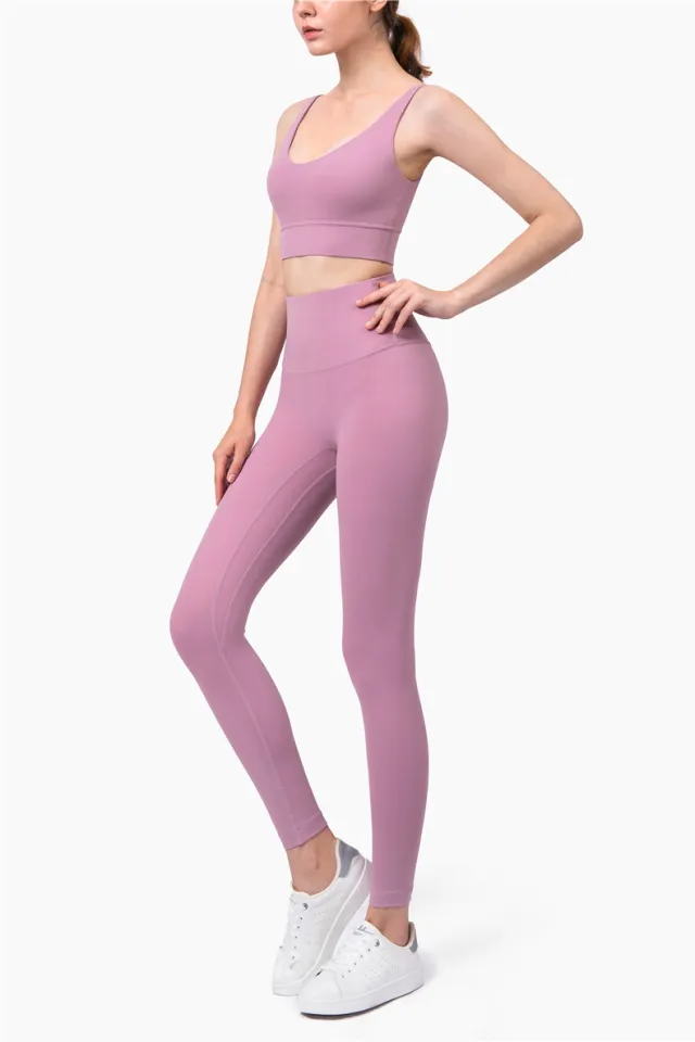 High Waist No T Tipped Thin Anti Rolling Peach Leggings Pink Taupe - Shop at LoveMi