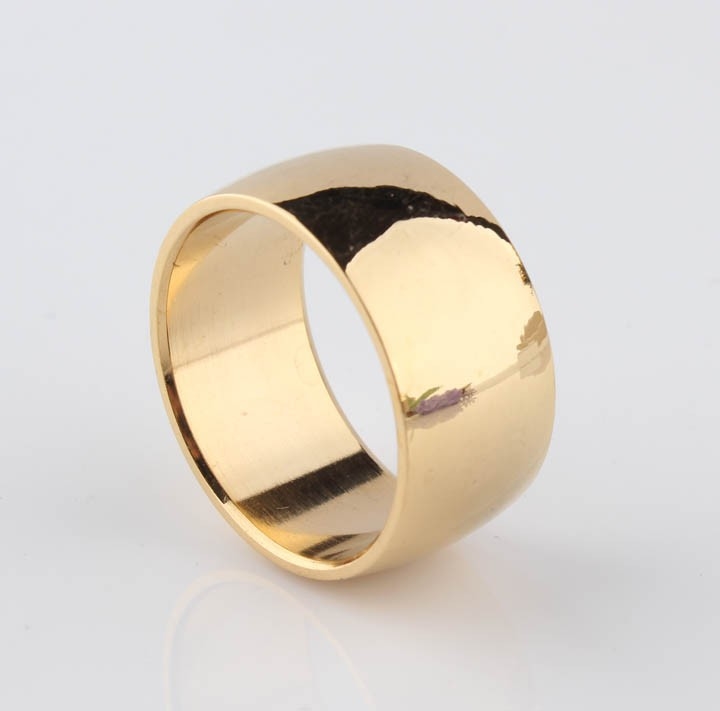 Wide Version Of The Light Plate Gold Domineering Titanium Steel Ring Tail Ring Men's