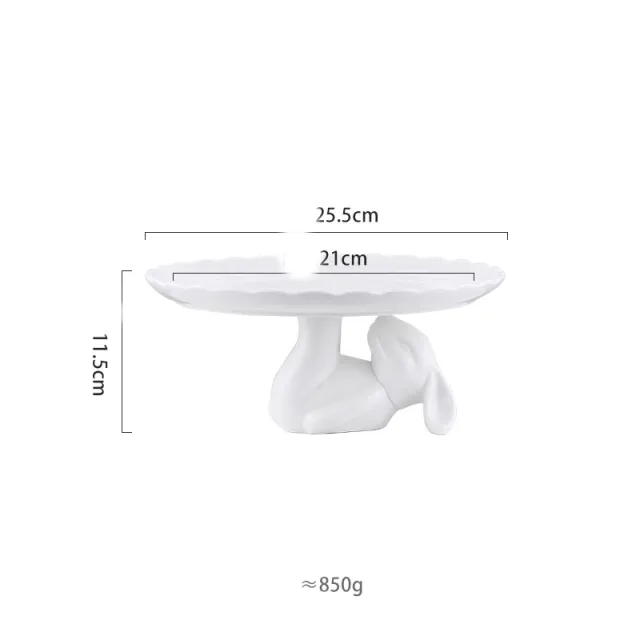 Nordic Ceramic Bunny Cake Pan Dessert Stand Lying Rabbit Large - Shop at LoveMi