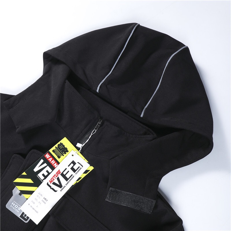 Title 9, Long-sleeved hooded suit with reflective tape b...