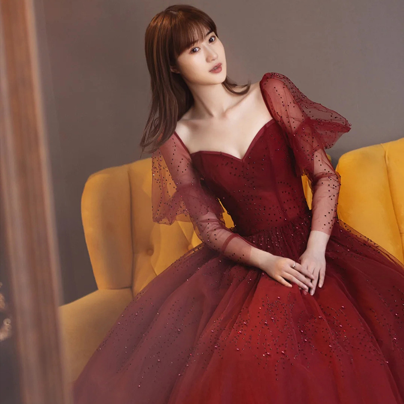 Long Arm Covered Banquet Dress For Women