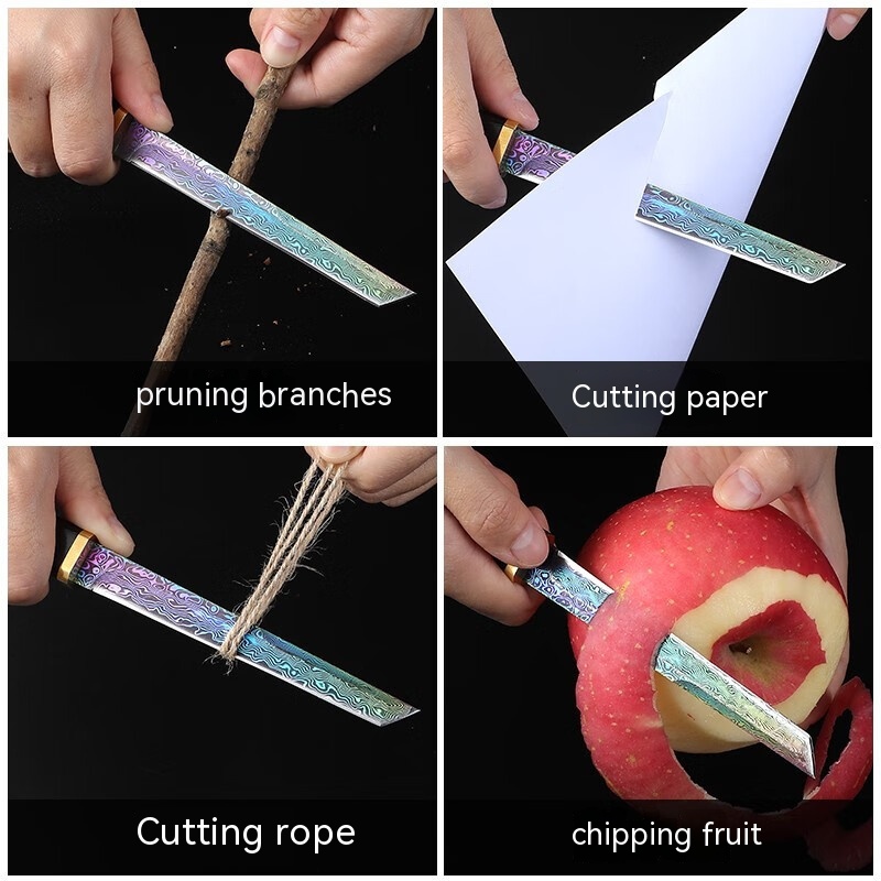 Damascus Steel Fruit Knife High Grade Cutting Tools Portable - Image 8