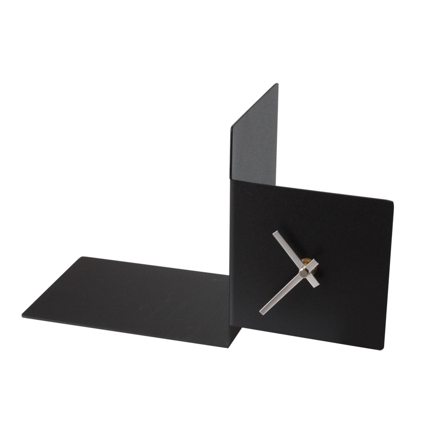 Creative Clock Book Stand Nordic Minimalist Metal Bookshelf Storage Decoration Black - Shop at LoveMi