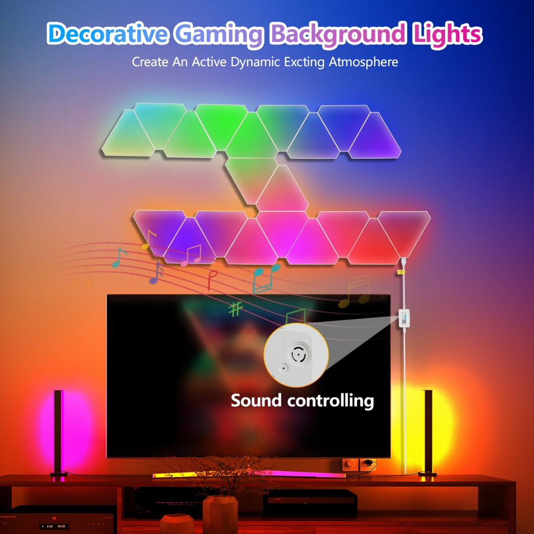 20-Pack Triangular Light Panels - Smart RGB LED Wall Lights With App & Remote... 7