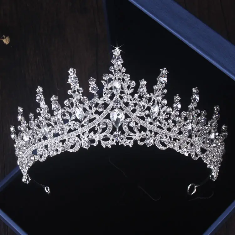 Zircon Crown Necklace Earrings Three Piece Evening Dress