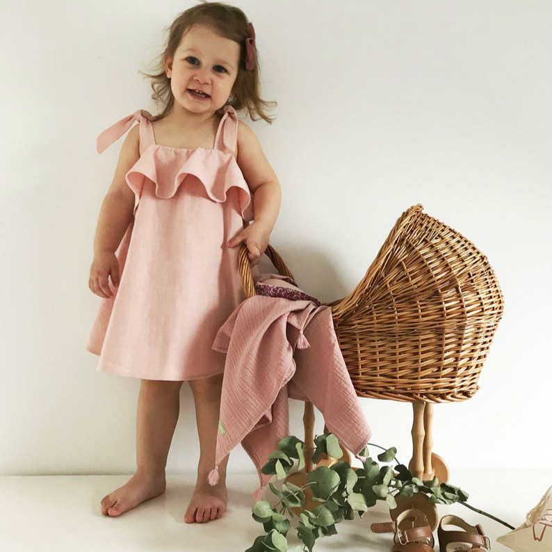 Fashion Ruffle Pleated Skirt Girl's Dress