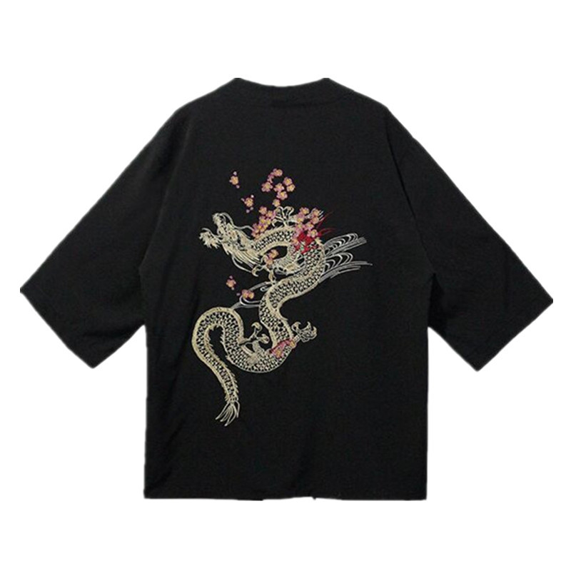 Black embroidery dragon