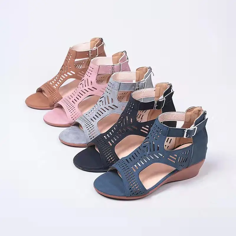 Spring And Summer New Style Slope Heel Sandal Female