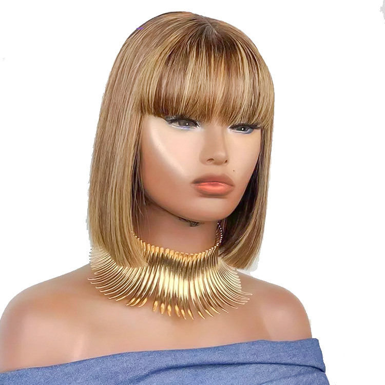 Women's Short With Bangs Mechanism Real Hair 14Inch - Shop at LoveMi