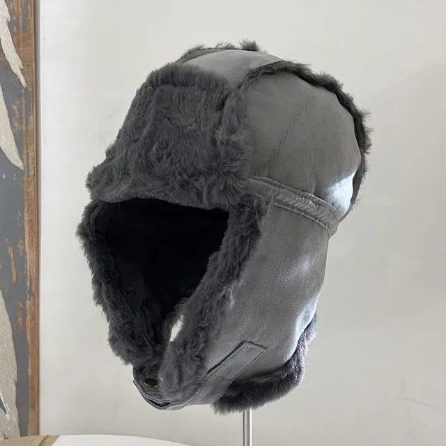 Warm Earmuffs Suede Retro Wear Windproof On Both Sides Grey - Shop at LoveMi
