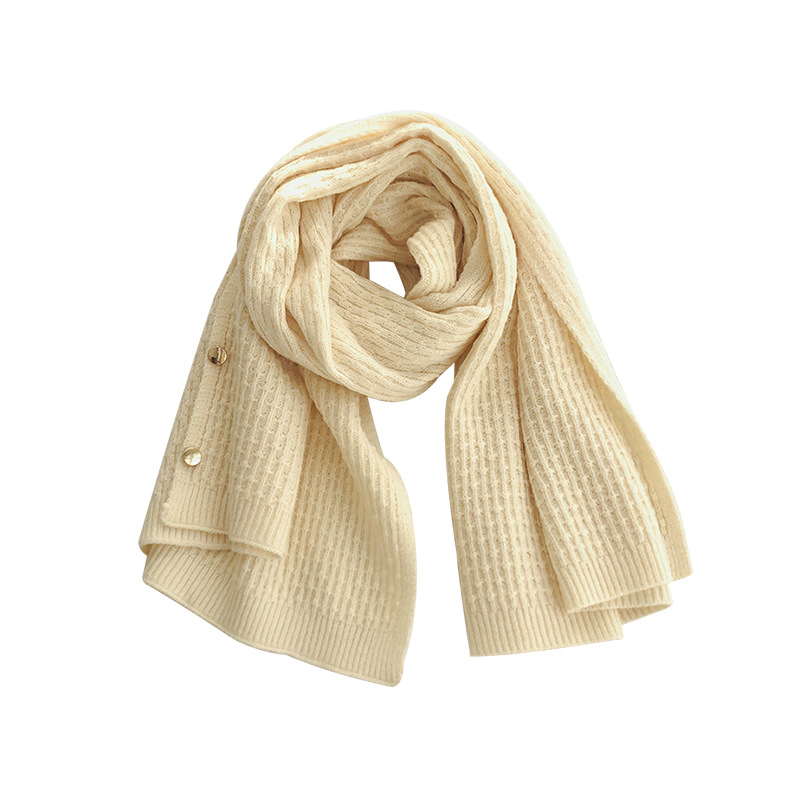 New Knitted Shawl Cloak Buckle Wool Plaid Scarf Women's All-match Warm Large Cape