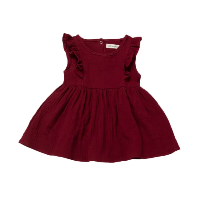 Baby Girls Chlidren Clothes Solid Color Dress Knee Wine Red - Shop at LoveMi
