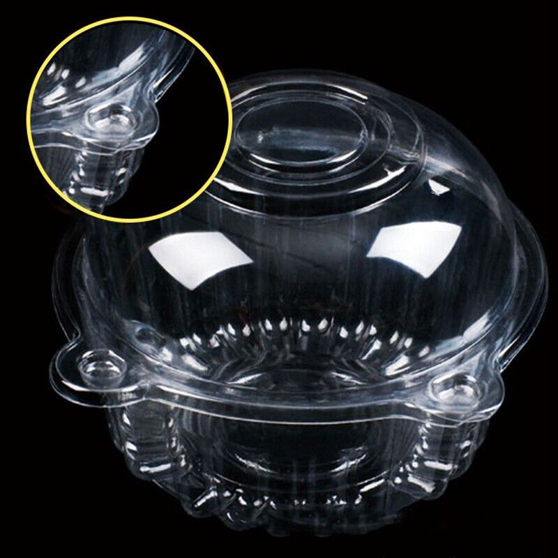 NEW 1 0 0 Single Cupcake Boxes Clear Muffin Holder Cases Domes Cups Pods — image 8