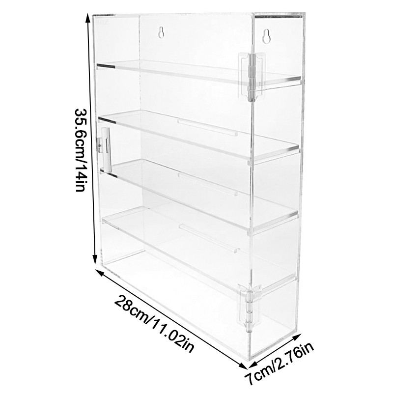 5-Tier Clear Display Case Wall Mounted And Desktop Acrylic