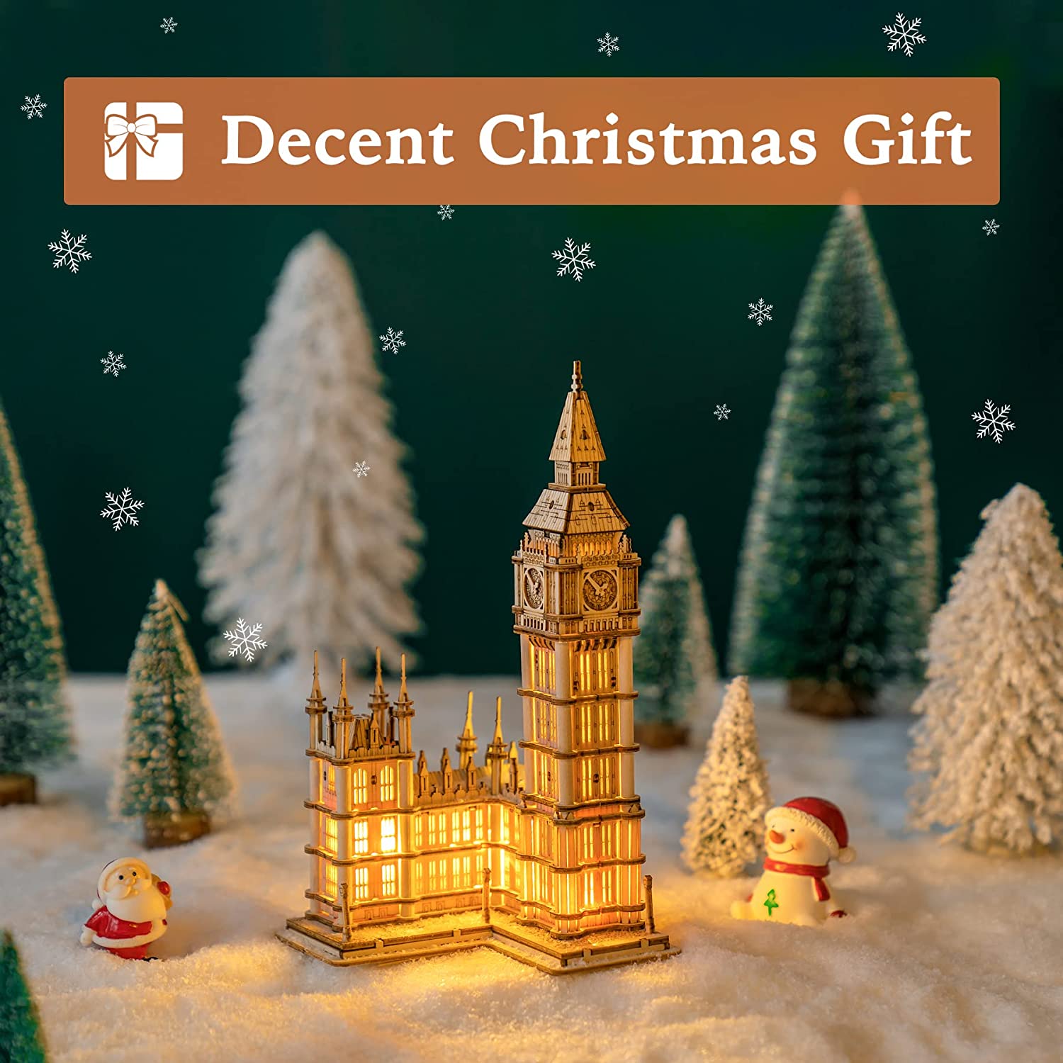 Rolife Big Ben 3D Wooden Puzzle - 220-piece London Architecture Model Set, DIY Collectible Building Toy For Teens And Adults, Unique Desktop Decoration